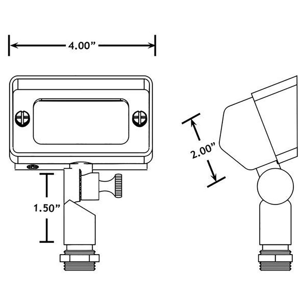 FPB01 Brass Rectangular LED Directional Flood Light Adjustable Lighting