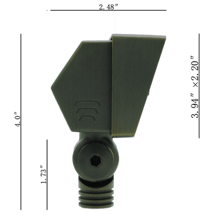 FPBCC04 Laiton moulé 3CCT réglable 2W-7W rectangulaire intégré projecteur LED luminaire basse tension