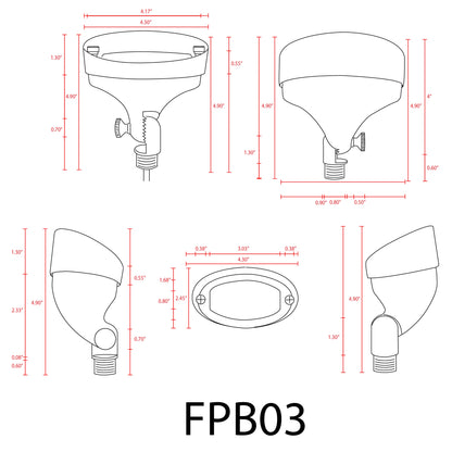 FPB03 Brass Oval LED Directional Flood Light Adjustable Lighting