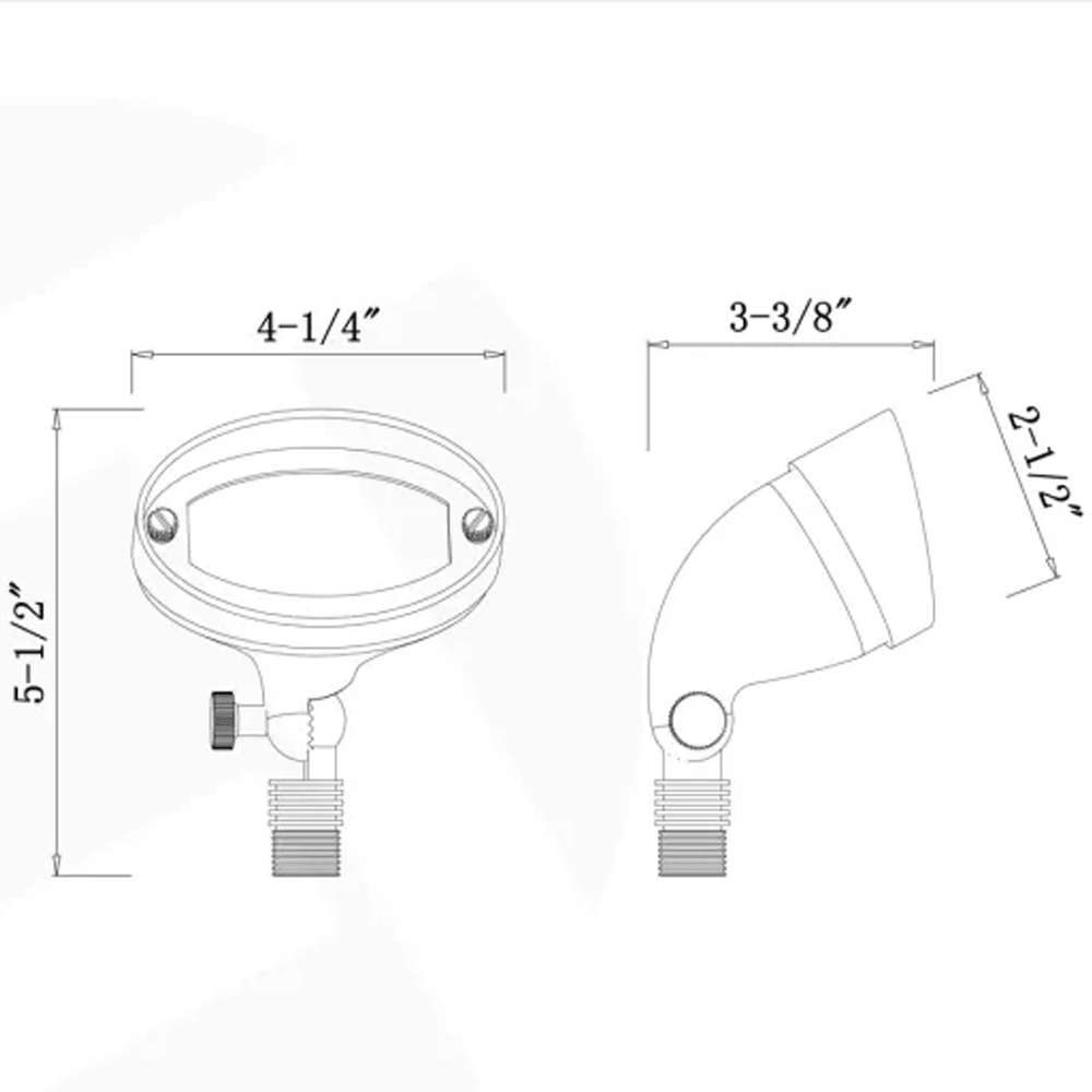 Foco LED direccional ovalado de latón FPB03, iluminación ajustable