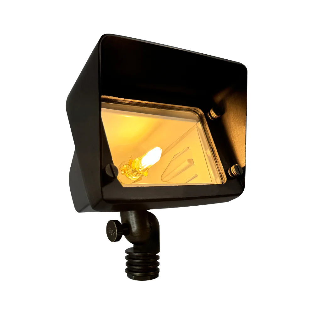 FPB05 Cast Brass Rectangular LED Directional Flood Light Adjustable Landscape Lighting