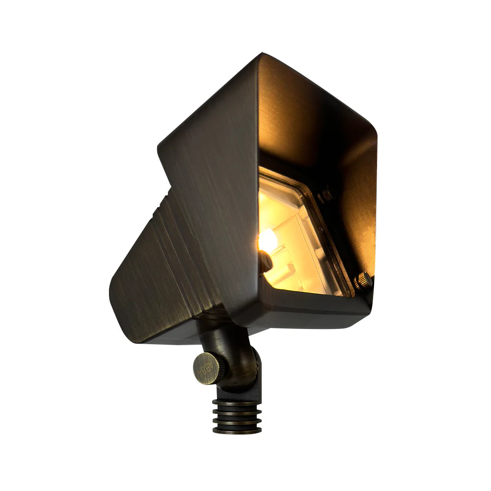 FPB05 Cast Brass Rectangular LED Directional Flood Light Adjustable Landscape Lighting