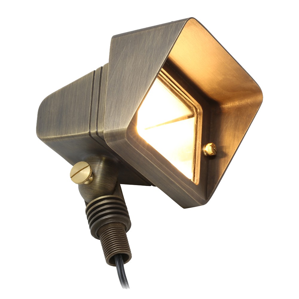 FPB05 Cast Brass Rectangular LED Directional Flood Light Adjustable Landscape Lighting - Tampa soil911.com