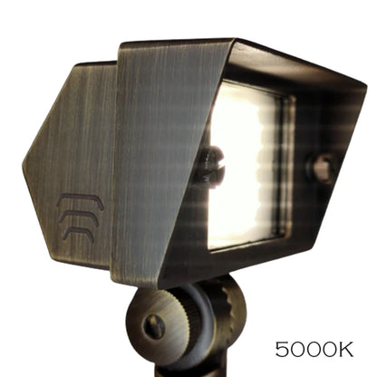 Luminaria de bajo voltaje empotrada rectangular con reflector LED de latón fundido, ajustable, 3 CCT, 2 W a 7 W, FPBCC04