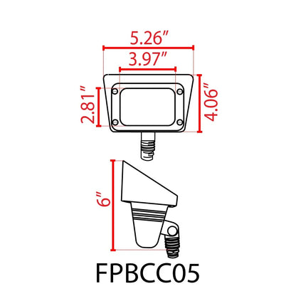 Luminaria de bajo voltaje empotrada rectangular con reflector LED de latón fundido, ajustable, 3 CCT, 3 W a 10 W, FPBCC05