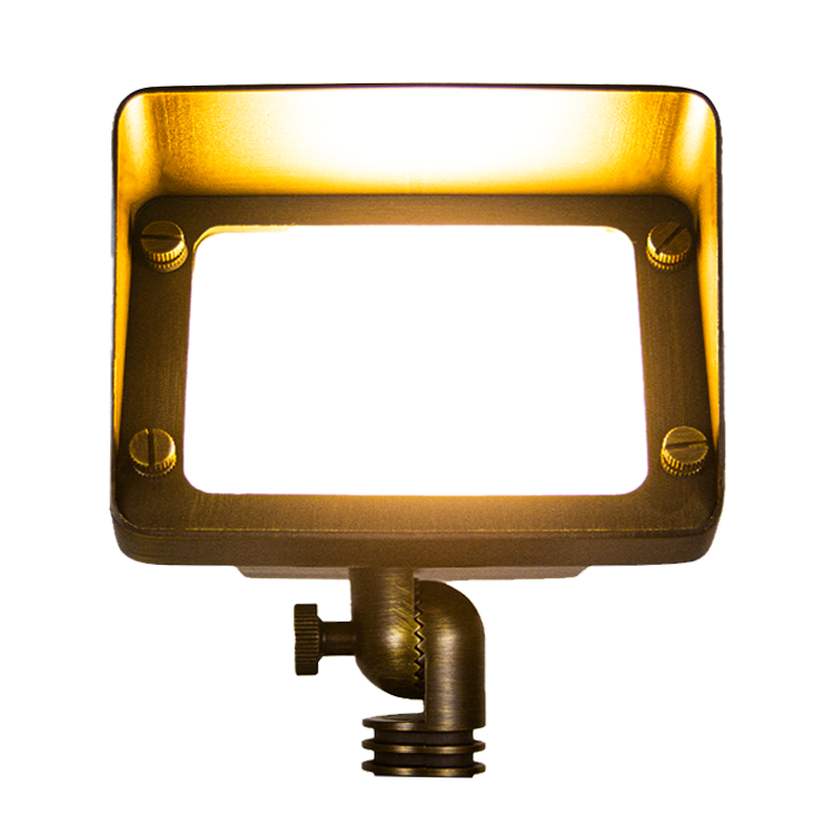 FPBCC05 Cast Brass 3CCT Adjustable 3W-10W Rectangular Built-In LED Flood Light Low Voltage Fixture - Tampa soil911.com