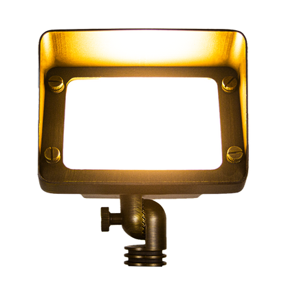 FPBCC05 Cast Brass 3CCT Adjustable 3W-10W Rectangular Built-In LED Flood Light Low Voltage Fixture - Tampa soil911.com