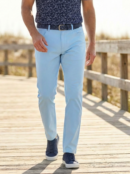 Freeport Pant light blue with woven belt by White Water Life on Tampa Home & Garden Store
