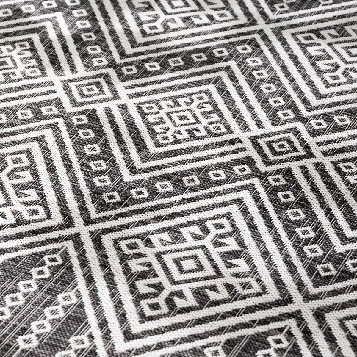 Frankville Black&White All Over Performance Outdoor Rug geometric pattern Boutique Rugs on Tampa Home & Garden Store
