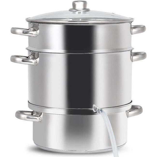 Vaporera/Extractor de jugos de frutas y verduras de acero inoxidable de 11 cuartos