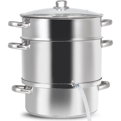 Vaporera/Extractor de jugos de frutas y verduras de acero inoxidable de 11 cuartos