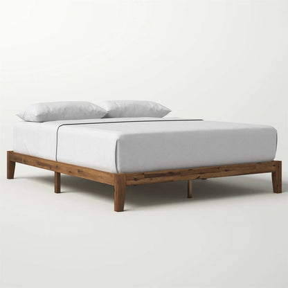 Base de cama de plataforma de madera maciza Simple Modern de tamaño completo - 317,5 kg de capacidad de peso