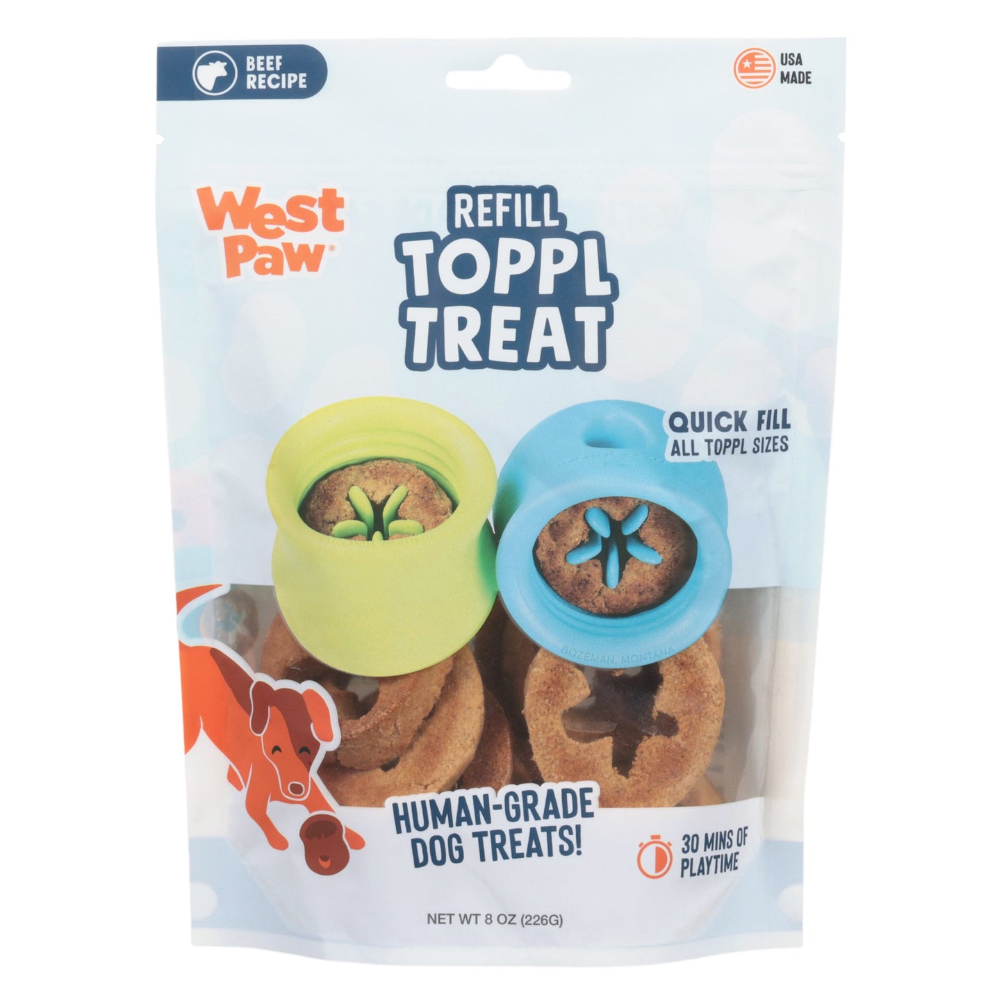 Toppl Treat dog treats West Paw in yellow and blue silicone cups beef recipe on Tampa Home & Garden Store