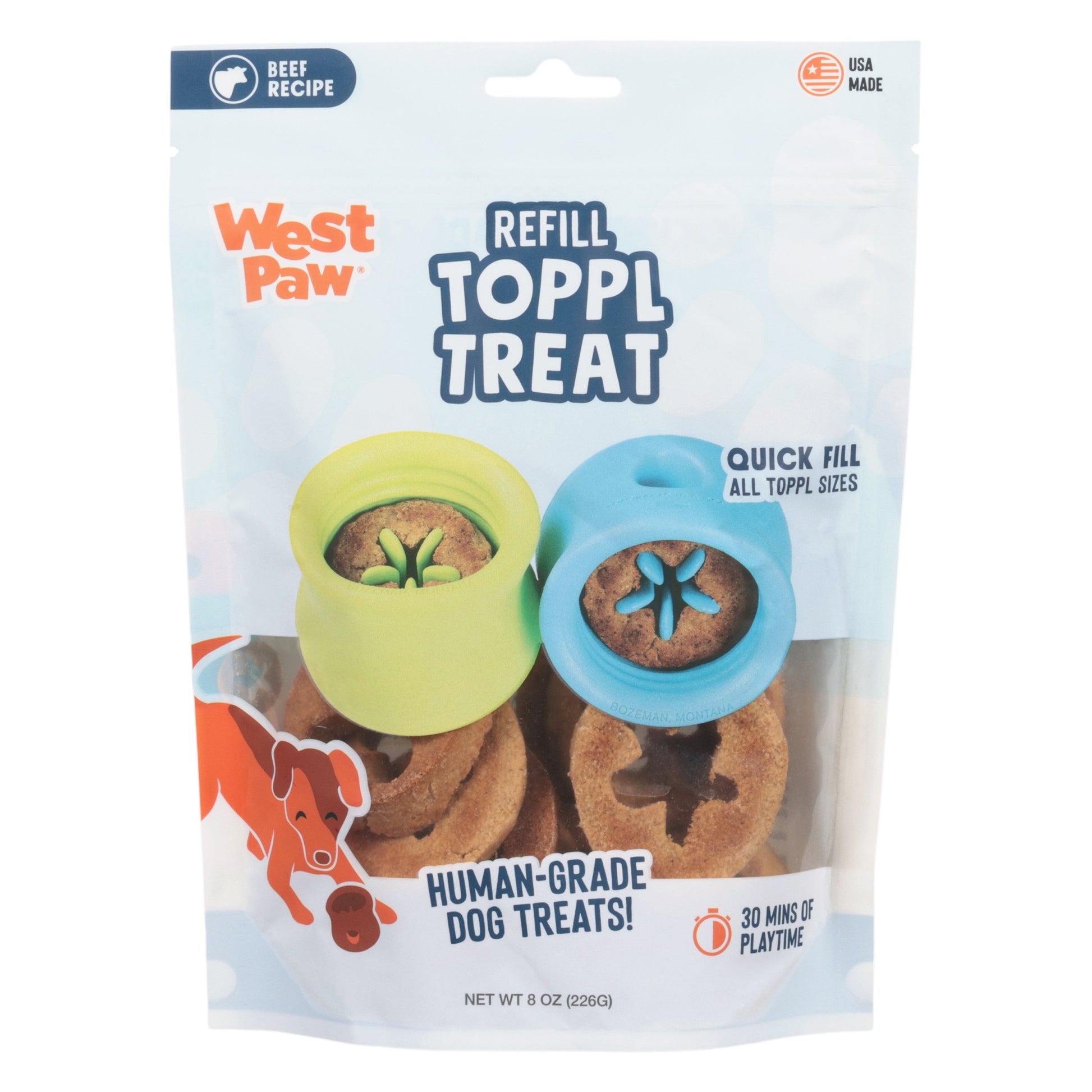 Toppl Treat dog treats West Paw in yellow and blue silicone cups beef recipe on Tampa Home & Garden Store