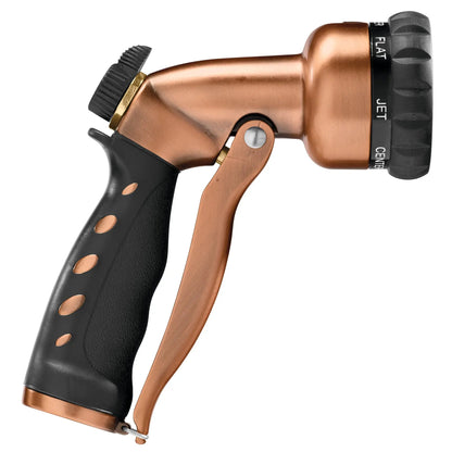 Copper front-trigger spray nozzle with 7-pattern spray options and black textured grip on Tampa Home & Garden Store