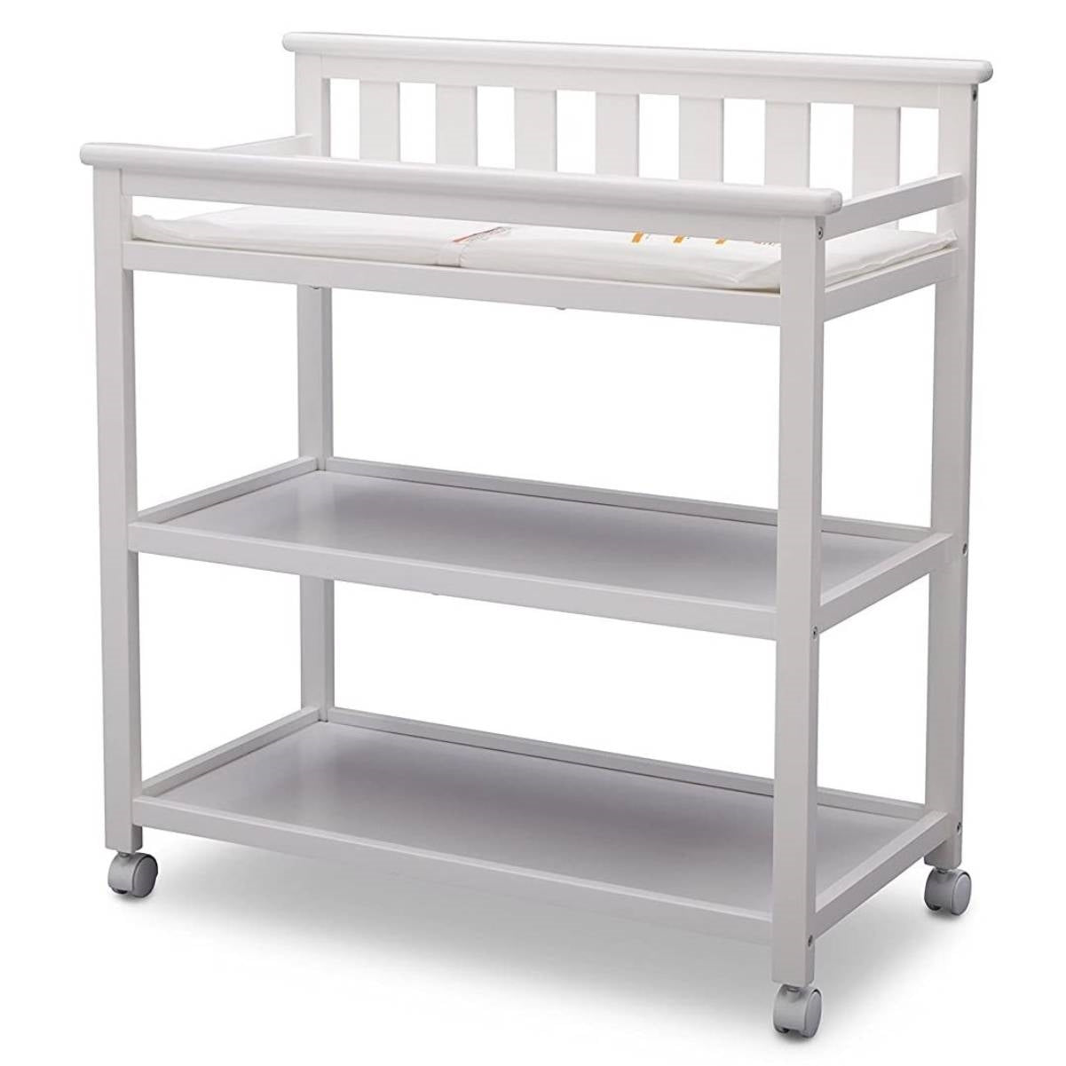 Cambiador de 2 estantes con ruedas "My First" Moderno Blanco para Bebé