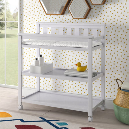 Cambiador de 2 estantes con ruedas "My First" Moderno Blanco para Bebé