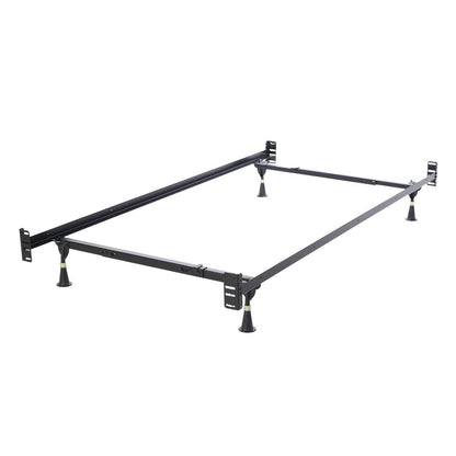Estructura de cama metálica ajustable individual/matrimonial con soportes para cabecero y piecero