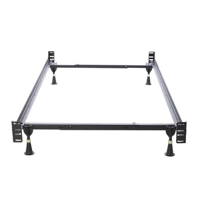 Estructura de cama metálica ajustable individual/matrimonial con soportes para cabecero y piecero
