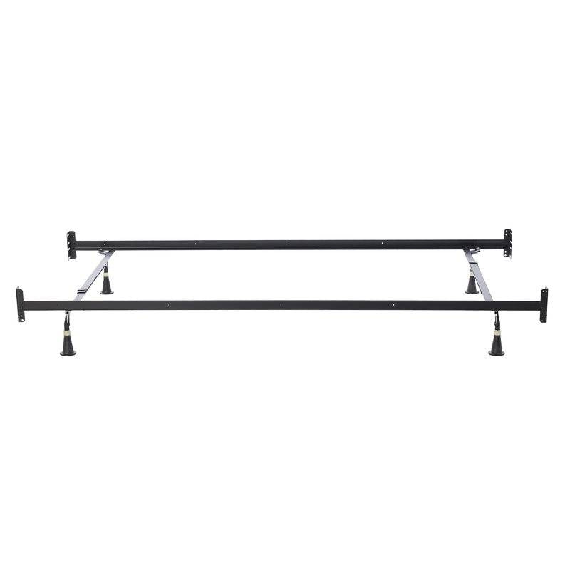 Estructura de cama metálica ajustable individual/matrimonial con soportes para cabecero y piecero