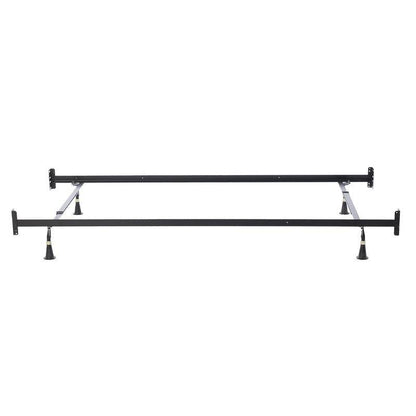 Estructura de cama metálica ajustable individual/matrimonial con soportes para cabecero y piecero