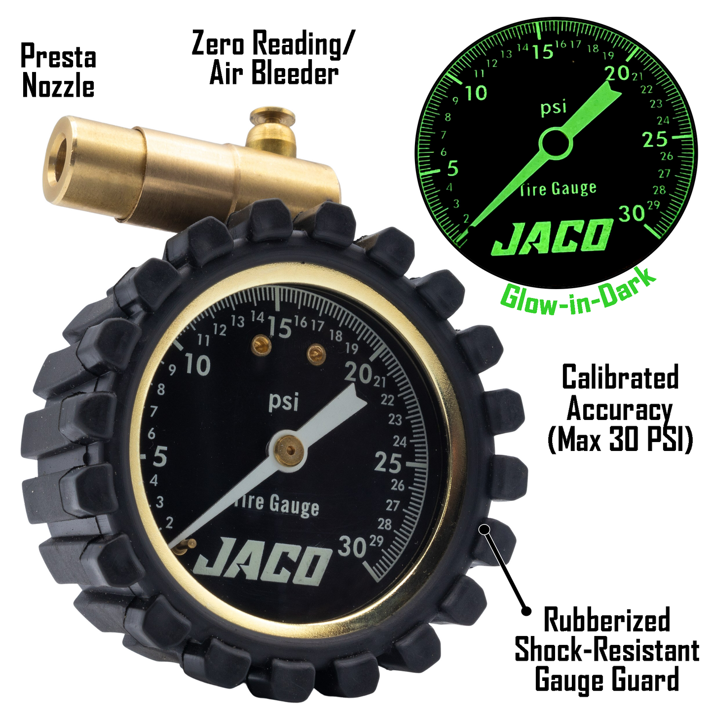 FTX-30 Low Pressure Presta Tire Gauge for Bikes (Max 30 PSI) | Fat Tire Bike Series - Tampa Home & Garden Store