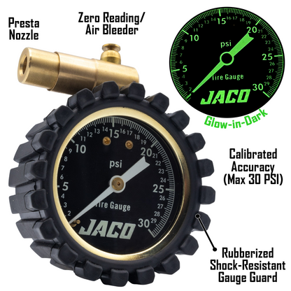 FTX-30 Low Pressure Presta Tire Gauge for Bikes (Max 30 PSI) | Fat Tire Bike Series - Tampa Home & Garden Store