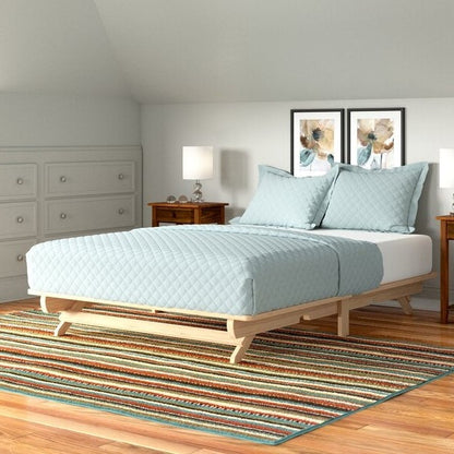 Cama de plataforma de madera maciza tamaño matrimonial estilo rústico hecha en EE. UU.