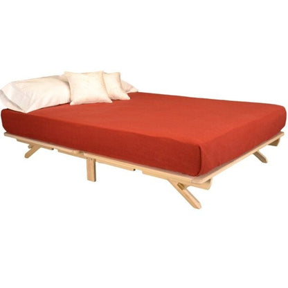 Cama de plataforma de madera maciza tamaño matrimonial estilo rústico hecha en EE. UU.
