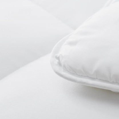 Edredón de poliéster blanco de lujo tamaño matrimonial, para todas las estaciones, alternativo a la pluma