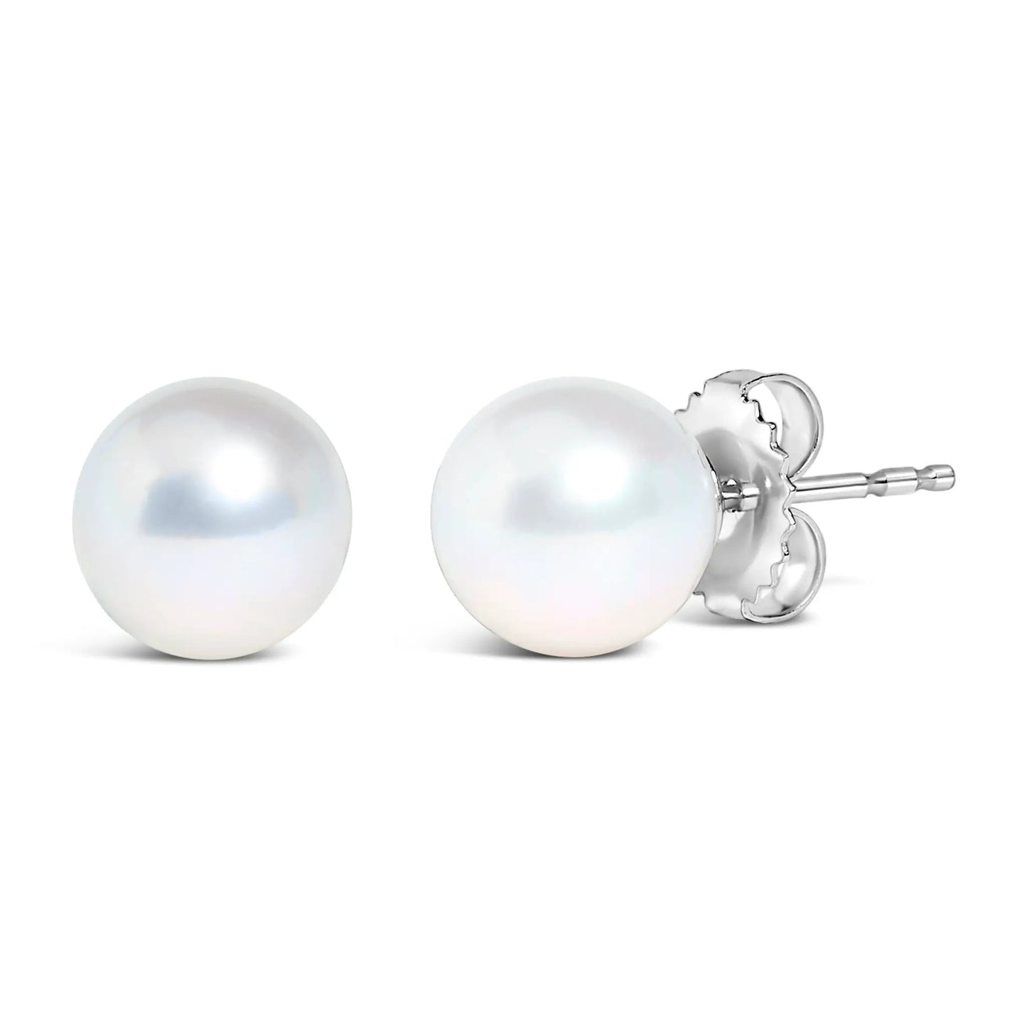 Pair of 14k white gold cultured freshwater pearl earrings, 5-5.5mm pearls with butterfly backs on Tampa Home & Garden Store