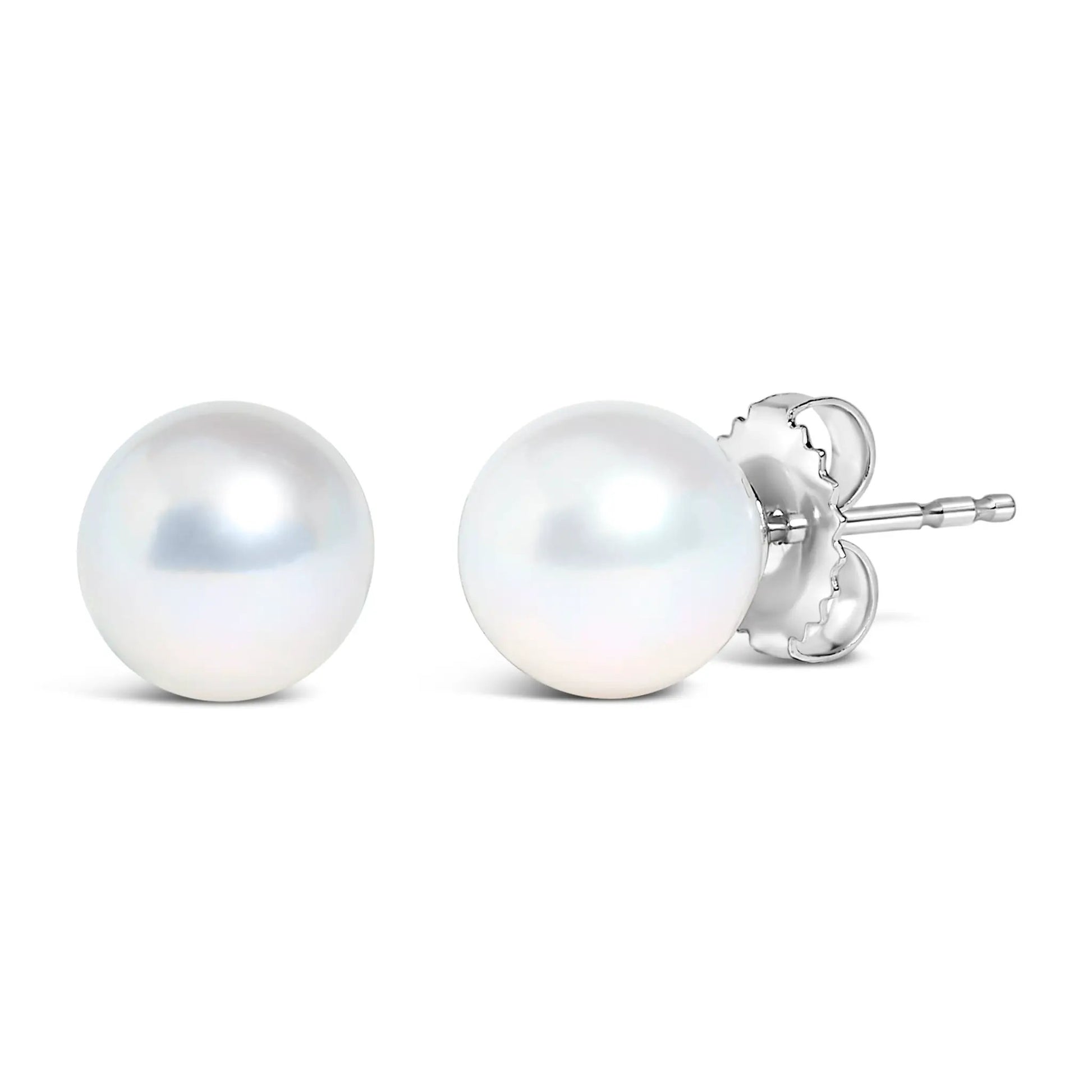 Pair of 14k white gold cultured freshwater pearl earrings, 5-5.5mm pearls with butterfly backs on Tampa Home & Garden Store