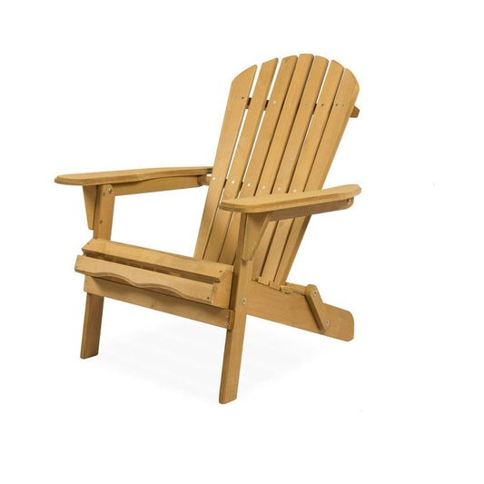 All Weather Adirondack Large Foldable Chair Natural Finish - Tampa Home & Garden Store