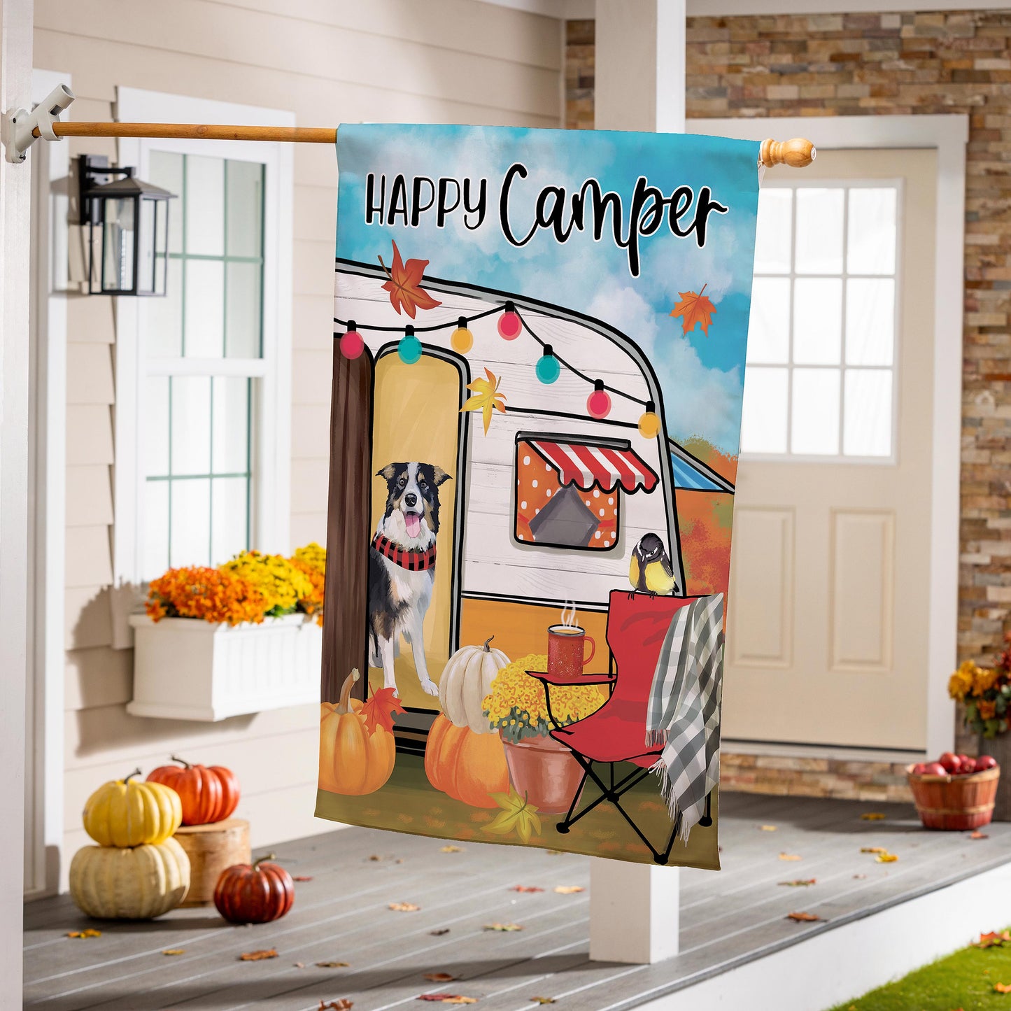 Fall For Camping Suede House Flag - Tampa Home & Garden Store