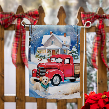 Family Christmas Truck Suede Garden Flag - Tampa Home & Garden Store