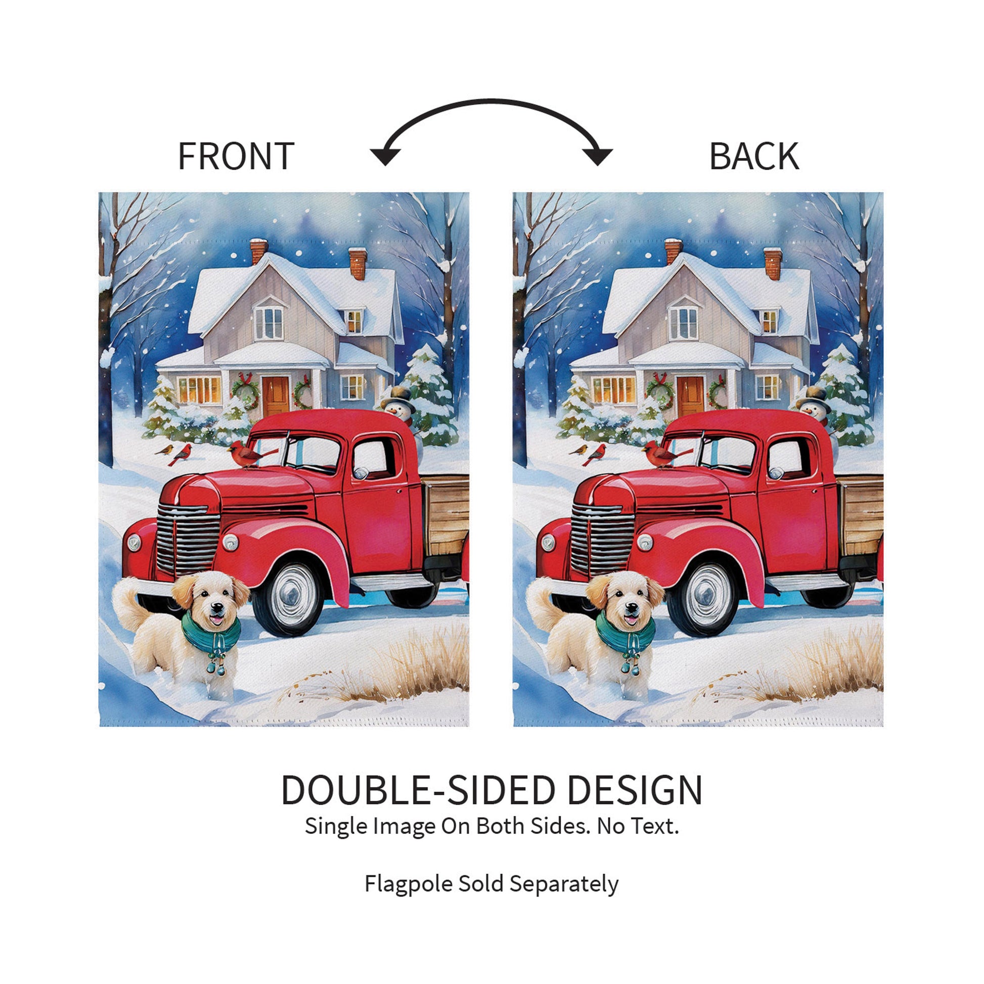 Family Christmas Truck Suede Garden Flag - Tampa Home & Garden Store