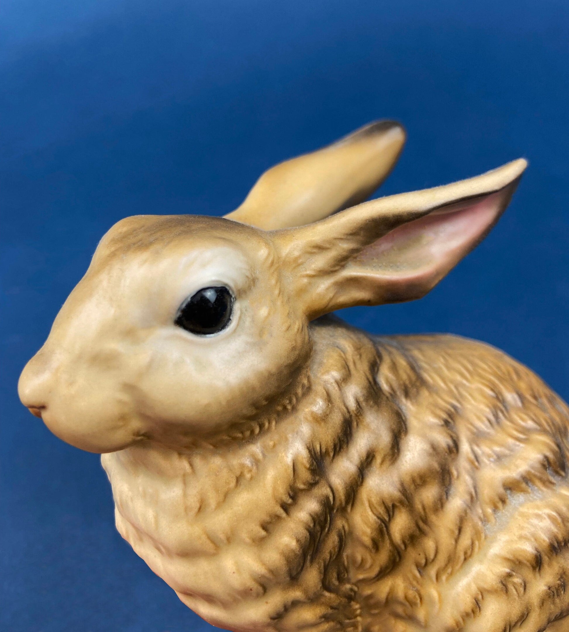 Family of Brown Porcelain Bunnies. Hand-Painted Mom Rabbit with Babies. In the Meadow by RW OM. Easter or Spring Celebration. - Tampa Home & Garden Store