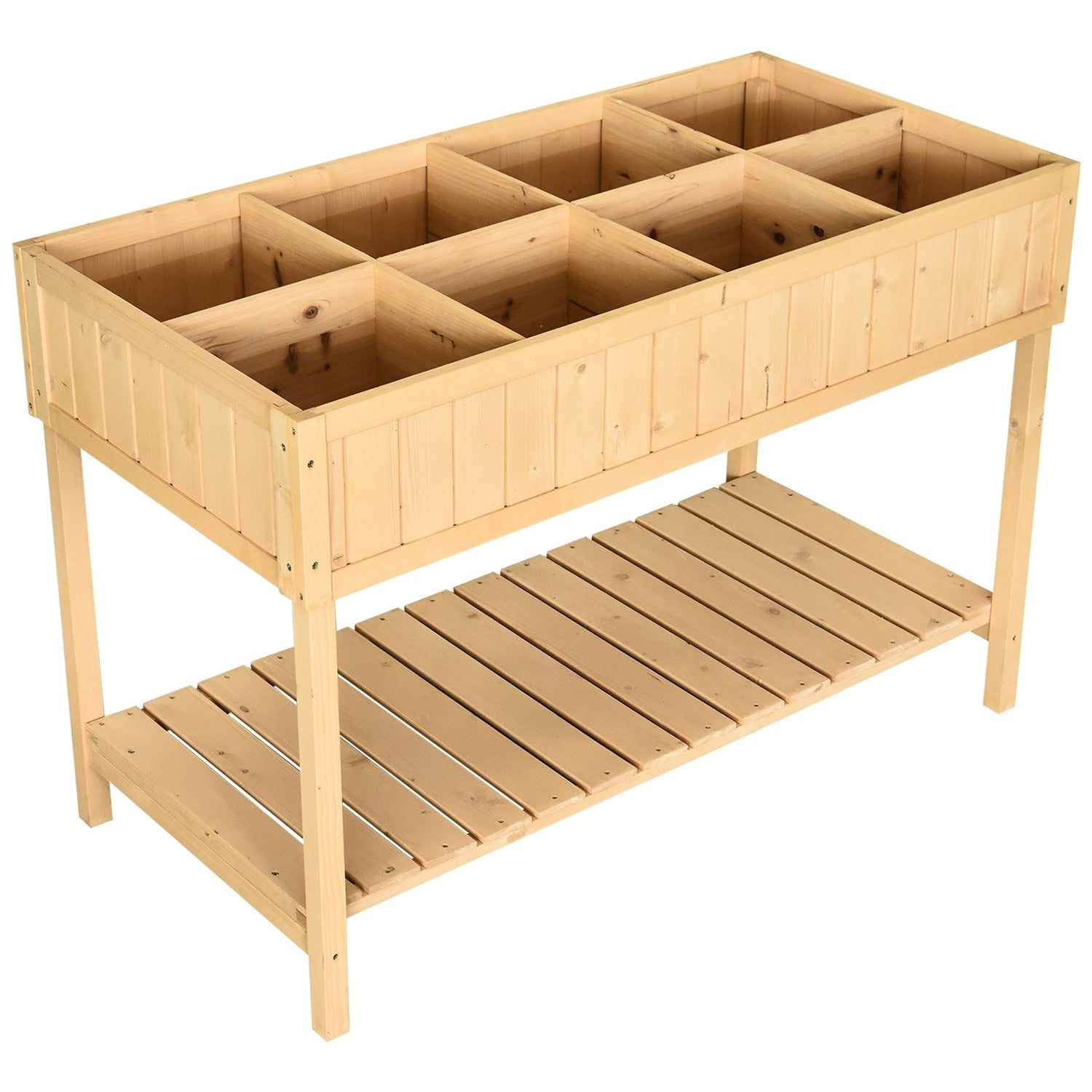FarmHome 8 Grid Fir Wooden Raised Garden Planter Box - Tampa Home & Garden Store