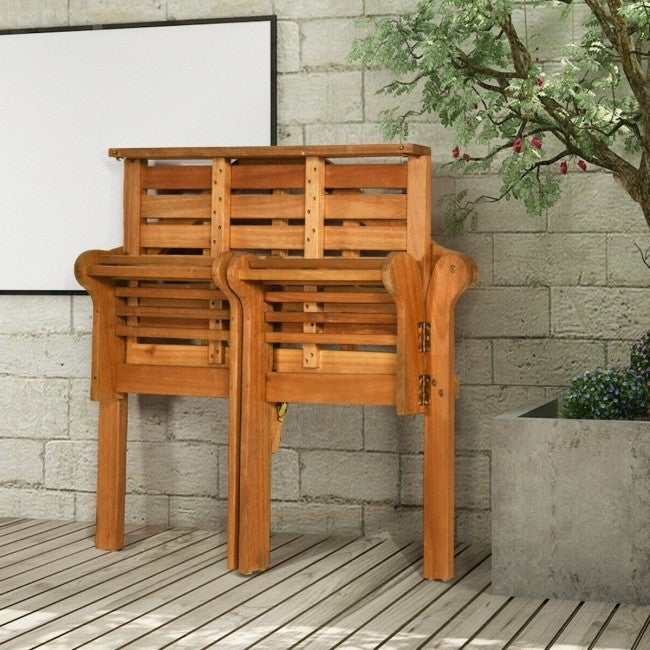 FarmHome Folding 2 Seater Garden Eucalyptus Bench - Tampa Home & Garden Store