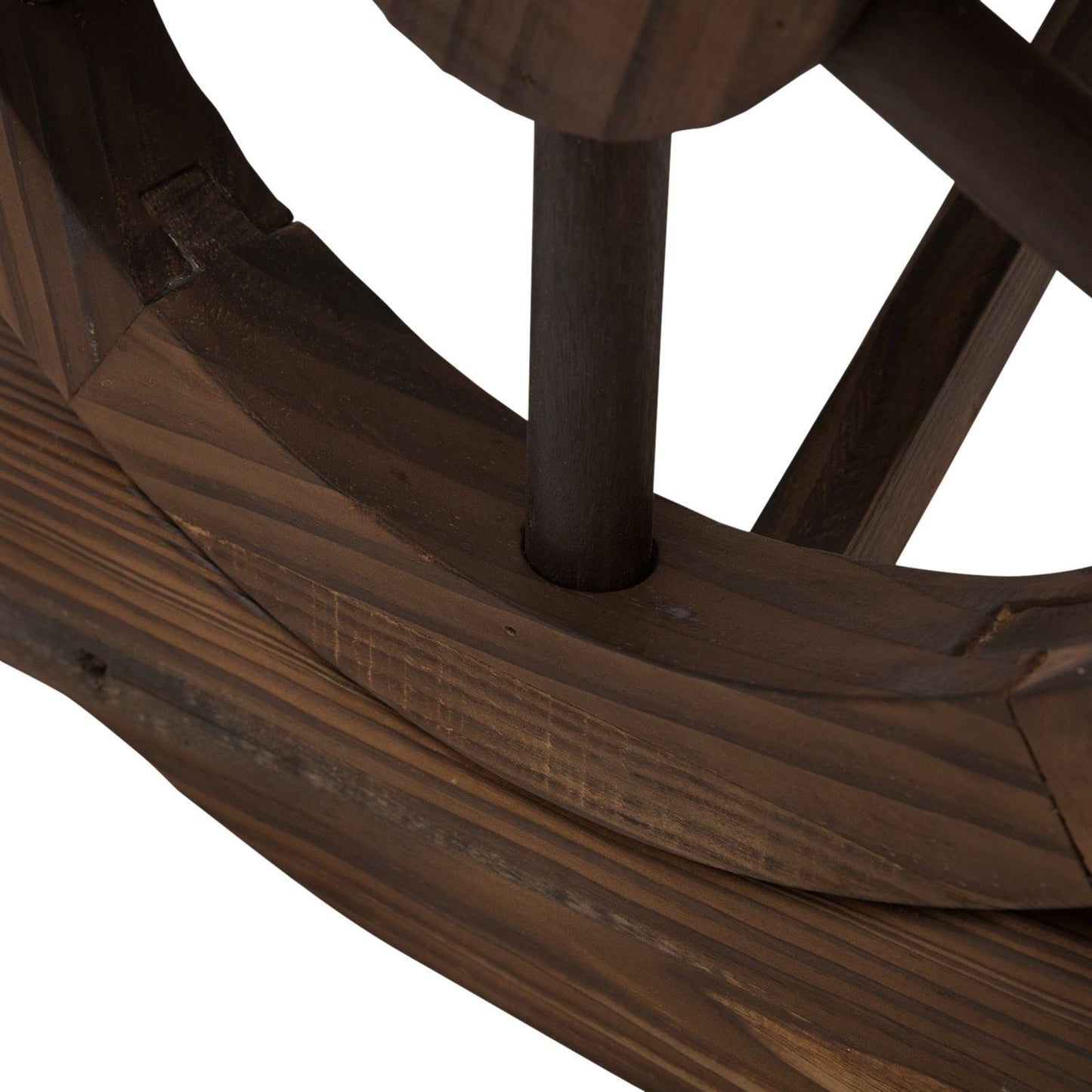 FarmHome Rustic Fir Wood Wheel Outdoor Garden Bench - Tampa Home & Garden Store