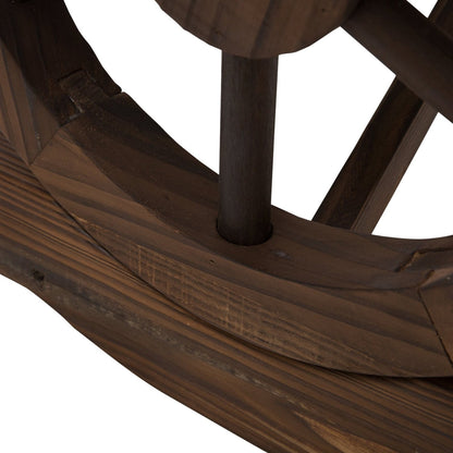 FarmHome Rustic Fir Wood Wheel Outdoor Garden Bench - Tampa Home & Garden Store