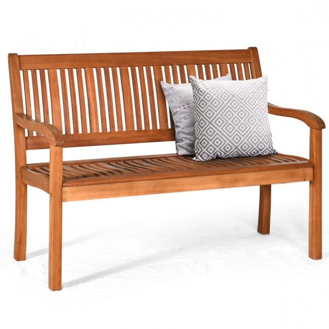 FarmHome Slatted 2 Seater Garden Eucalyptus Bench - Tampa Home & Garden Store