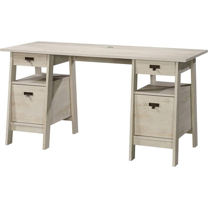FarmHouse Chalky Oak Executive Desk w/ Filing Cabinets Storage - Tampa Home & Garden Store