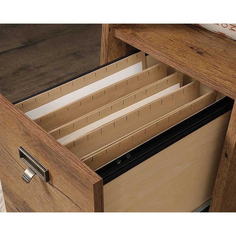 FarmHouse Rustic Oak Executive Desk w/ Filing Cabinets Storage - Tampa Home & Garden Store