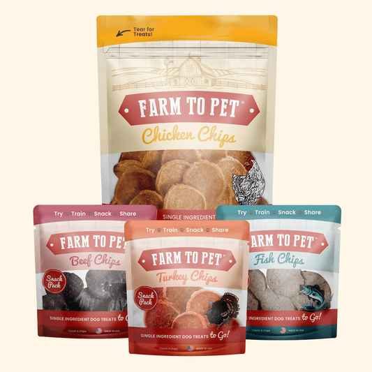 Farm To Pet Puppy Packs 'n Snacks starter pack, single-ingredient dog treats on Tampa Home & Garden Store