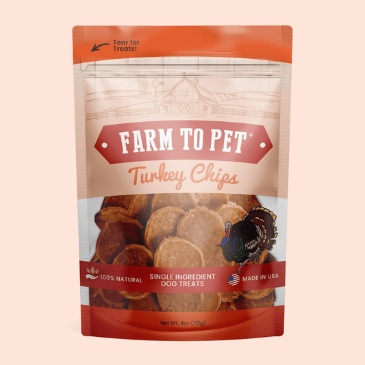 Turkey Chips for Dogs by Farm To Pet, all-natural single-ingredient dog treats on Tampa Home & Garden Store