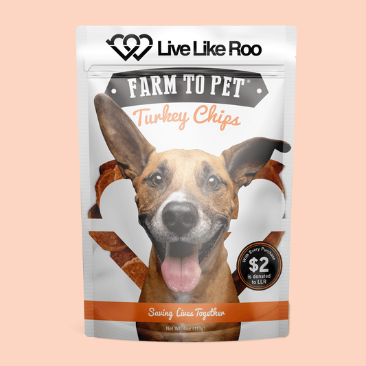 Live Like Roo Turkey Chips for Dogs by Farm To Pet, turkey-flavored dog treats on Tampa Home & Garden Store
