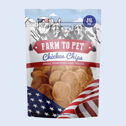 Americana Chicken Chips for Dogs by Farm To Pet, USA-made single-ingredient dog treats on Tampa Home & Garden Store