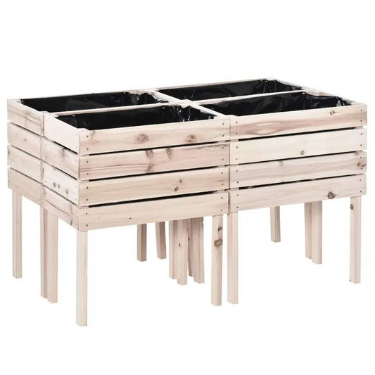 Farmhouse 4 Piece Wooden Elevated Raised Garden Bed Planter Box - Tampa Home & Garden Store