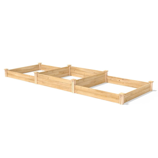 Farmhouse Cedar Wood Raised Garden Bed 4 ft x 12 ft - Made in USA - Tampa Home & Garden Store